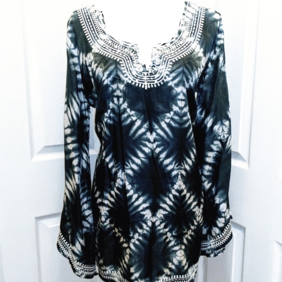 SILK Tie-Dye Print Tunic Top NWOT - Picture 7 of 11